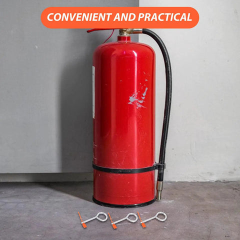 30 Set Fire Extinguisher Pull Pins With Plastic Tamper Seals For Commercial And Industrial Use ensuring secure attachment of a fire extinguisher.