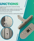 Dryer Door Strike And Catch Kit For Samsung Maytag Quick Latch Repair Set with DC66-00395A and DC97-07510B components layout.