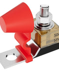 Heavy Duty Terminal Fuse Block Delivering 50 Amps And 58 Volts DC Coverage With Slick Waterproof Cap for close-up view.