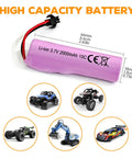 3 Pack 3.7V 2000mAh SM2P Lithium Battery With USB Charging Cable for RC Cars Trucks Tanks