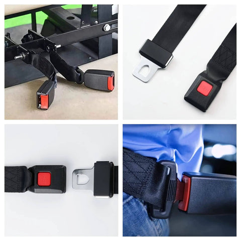 Two Point Universal Seat Belt Harness Kit for Go-Karts, Club Carts and Golf Carts, Adjustable 54-Inch Webbing, Black