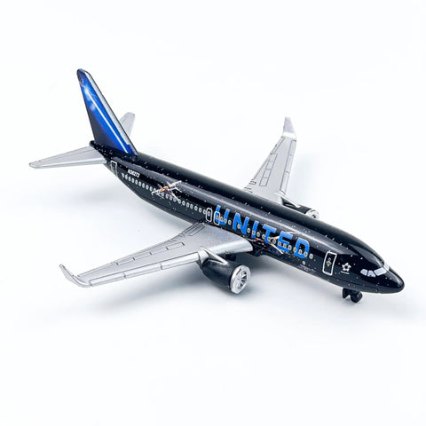 United Black Livery Airplane Model For Desktop Decor And Collecting Dope Desk Display Durable ABS Plastic And Alloy Mini Aircraft