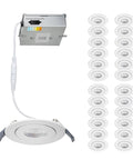 Pro Grade Six Inch Led Recessed Can Light Delivers Knockout Accent Glow With Slick Pivot Hinge And Five Cct Settings Yields No Sweat Illumination For Every Home Upgrade Packaged As Solid Twenty Four Piece White Fixture Kit Optimized For Tight Wall, featuring 24 adjustable lights and slim power supply.