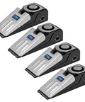 Door Stop Alarm 120dB Siren 4 Pack Non Slip Security Wedge Alarm For Travel Home Dorm Hotel Apartments Entry Alert Safety Device For Women And Kids, four black silver units
