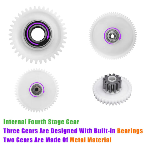 Internal fourth stage gear components of Beefed-Up 280W RS775 High Speed Motor Gearbox For Ride On Toys And UTVs.