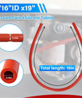 Tubo flessibile per pressostato di forno ad alta temperatura,ID 3/16 Inch ID 19 Inch , per Rheem, Ruud, Goodman, Weather King e oltre 35 marche; ricambio n. 79 21491 83 per un'installazione rapida e senza problemi; illustrato in rosso con le misure.