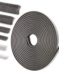 YOCCEK self-adhesive weather-stripping roll for doors/windows, gray foam seal with adhesive backing; includes multiple small seal strips, 16.5 ft.