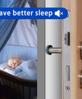 30 Pack Self Adhesive Headboard Stoppers And Bed Bumpers Crafted From Premium High Density Eva Foam To Ditch Nighttime Shaking And Save Drywall From Scuffs For A Rock Steady No Fuss Setup next to a sleeping baby.