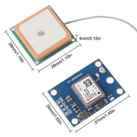 Three Pack NEO-6M GPS Modules With Flight Controller Compatibility, ceramic antenna, TTL RS232, plug-and-play for Arduino
