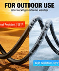 Outdoor Extension Cord 12 Gauge 3 Conductor 50 Foot Heavy Duty Waterproof Power Cable For Garden And Workshop 15A 125V 1875W ETL Certified NEMA 5 15 Plugs Durable Weatherproof Cable, heat and cold resistant