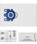 12 Pack 3D AirClean Vacuum Bags For GN Style Canister Vacuums, showing a single bag with blue plastic closure