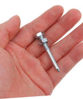 Close-up of a heavy-duty metal stake from 20 Pack Grass Spike Aerator Shoes For Lawn Soil Aeration With Heavy Duty Metal Stakes
