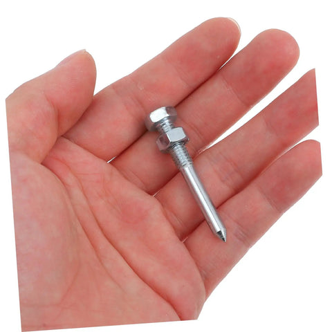 Close-up of a heavy-duty metal stake from 20 Pack Grass Spike Aerator Shoes For Lawn Soil Aeration With Heavy Duty Metal Stakes