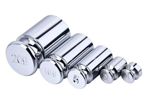 5Pc Calibration Weights Set 1g 2g 5g 10g 20g Premium Chrome Steel for Digital Scale Balance Jewelry Kitchen Craft Precision