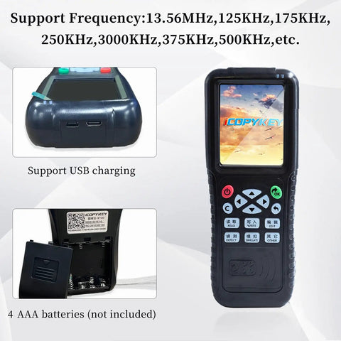 All In One Multi Frequency RFID Reader And Writer X100 For Boss Level Access Control with USB charging and battery slots
