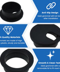 One Inch Desk Hole Wire Grommet Black Plastic Cable Cord Cover Organizer With Removable Lid shown with anti-slip design and smooth texture.