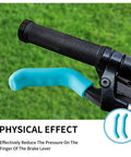 2 Pairs Silicone Brake Lever Covers For Bikes on black handlebar, blue anti slip grip sleeve, durable and comfortable.