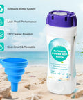 Leak Resistant Refillable Bottle For Swiffer Power Mop 720 ML No Fuss Fit Grab And Go Spill Proof Refills Easy To Use Cuts Down Refills Durable BPA Free Container For Cleaner Mopping, white 720ml bottle with blue funnel