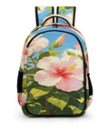 Blue Sky Hibiscus Print Backpack for Everyday Use Unisex Large Capacity Daypack Durable Polyester Travel School Bag With Smooth Zippers Easy Clean Design