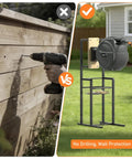 Freestanding Garden Hose Reel Stand For Outdoors No Wall Drilling Required With Sturdy Mounting Brackets Fits Most Retractable Hose Reels Reel Not Included Keeps Your Hose Neat Accessible And Ready For Quick Reels On Any Lawn Or Patio versus drilling into wall comparison image