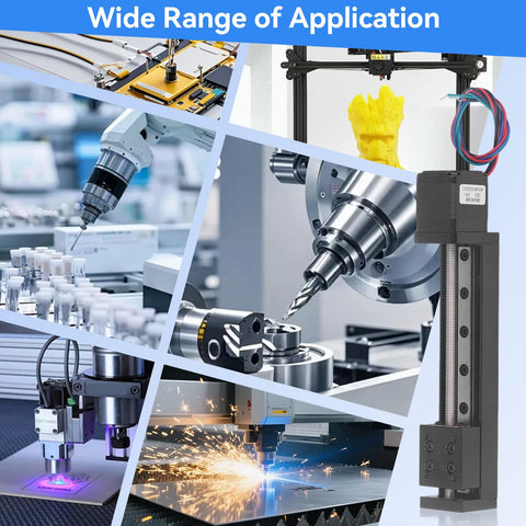 Rock Solid Manual Linear Rail Slide Table With 100mm Stroke And 28 Stepper, Ideal Linear Stage For CNC Router Parts X Y Z Motion, Rugged Guide Rail System Delivers Quiet, Precise Movement. Manual linear rail slide table with 100mm stroke and stepper motor for CNC and robotics.