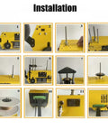 Hustle Ready Desktop Filament Extruder Machine With Integrated Auto Coil Winder installation steps shown in images.