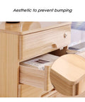 Close-up of Solid Wood Desktop File Cabinet with Lockable Drawers showing open drawer with documents