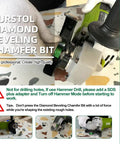KURSTOL Diamond Beveling Chamfer Bit attached to angle grinder, focus on precision trimming and smoothing surfaces.