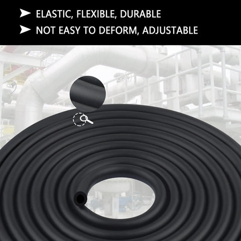 Fuel Line Repair Kit With 9.85 Ft 1/4 Inch Inner Diameter Rubber Gas Hose And 20 Spring Clamps 1/3 Inch Outer Diameter Fit For Cars Tractors Scooters Motorcycles Go Karts Easy DIY Auto Repair, black coiled rubber hose, elastic and adjustable.