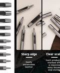 10 Pack Leather Hole Punch Set 0.5mm To 3.5mm Hollow Punches, pro grade carbon steel tools with sharp edge for leather crafting.