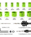 18 Piece Bi Metal Hole Saw Kit with Beefy Cutters and Carrying Case for Metal Wood Plastic and Drywall Ideal for Cornhole Boards