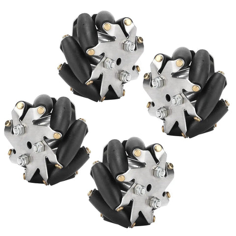 48mm Steel Mecanum Wheel Set With TPR Rollers For Omni Directional Drive On Robot Cars And RC Models 3Kg Load Capacity