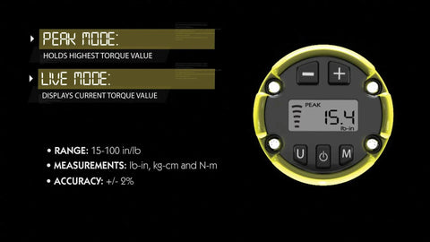 LCD display of Digital FAT Firearms Accurizing Torque Wrench With Interchangeable Bits And LCD Display showing torque value