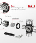 Exploded view of Front Prop Shaft U Joint 2 Pack For RZR Ranger Sportsman OEM Compatible Direct Fit Replacement