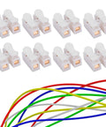 Image of 500 Pack 2 Pin 10A 220V Push Wire Connectors Quick Connect Spring Terminal Blocks for LED Strip Lights, PVC insulated.