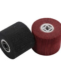 Get This Awesome Flap Wheel For Metalworking To Polish Stainless Steel And Aluminum Fast With High Finish And Long Durability For Removing Scratches And Achieving A Cool Mirror Effect On Copper Drums Without Wasting Time, showing red and black flap wheels.