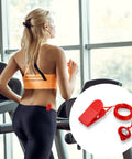 Woman running on treadmill using Two Pack Universal Treadmill Magnetic Safety Keys With Emergency Stop Lock, ABS construction, strong magnets.