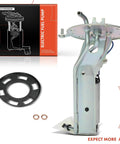 Electric Fuel Pump Module With Sending Unit For Honda Accord 1990 1991 1992 1993 2.2L L4 Gas Engine Replacement Drop In Ready To Install Includes Seal Ring And Fuel Pump Assembly displayed with packaging and seal ring.