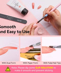 Applying HEMA Free 50ml Nude Nail Gel For Extensions And 3D Molding with brush and forms for smooth finish