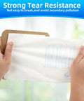 Hands holding 20 Pack Replacement Filtration MM Paper Vacuum Cleaner Bags Compatible With MM Style Vacuums on a strong tear resistance feature
