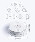 Combo Smoke And Carbon Monoxide Alarm With Ten Year Battery Dual Sensor Smoke Detector With Bilingual Voice Alerts Reduced Nuisance Alarms For Home Safety Four Pack, 6.1in diameter