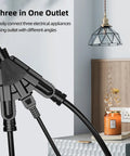 50 Ft Outdoor Extension Cord With Three Outlets Waterproof Heavy Duty 16 Gauge SJTW 3 Prong in indoor setting