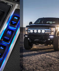 Rock On Rocker Switch Led Light Bar Kit With 5 Pin SPST On Off Illuminated Switches, installed in a vehicle