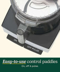 Close-up of control paddles on a 14 Cup Food Processor With 720 Watt Motor A Versatile Kitchen Powerhouse For Chopping Dicing Shredding