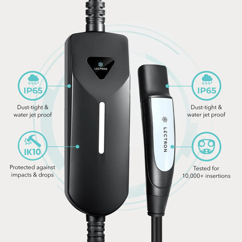 Tesla NACS Portable EV Charger With Dual Level Charging, Switch Between 12A And 40A, Includes NEMA 14 50 And 5 15 Plugs