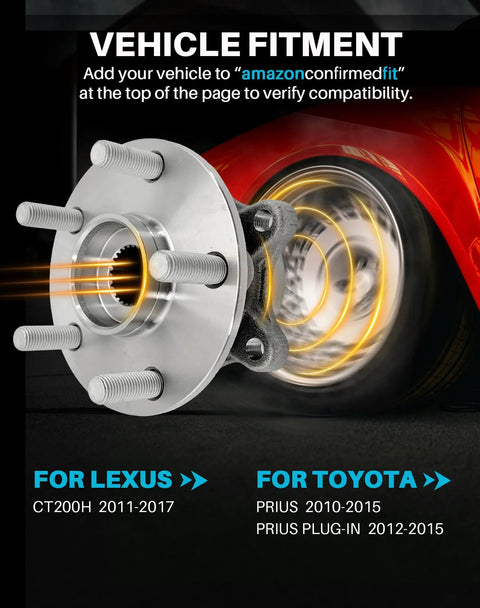 Front Wheel Hub Bearing Assembly Kit For Prius 2010 To 2015, Prius Plug-In 2012 To 2015, And Lexus CT200h 2011 To 2017 close-up for fitment