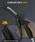 High Flow Air Blow Gun With Rubber Guard, Bent Angle Jet Nozzle, 1 Quarter Inch Quick Plug, ergonomic grip design shown