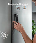 Person placing Instant Read Digital Meat Thermometer With 1 Second Response 0.5F Accuracy NIST And NSF Certified on fridge