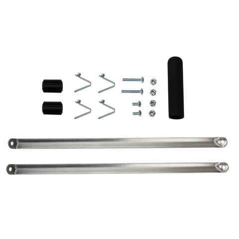 Top Shelf 21 Foot Telescoping Roof Snow Rake With 24 Inch Angled Blade And Shingle Guard Rollers Slick Aluminum Frame assembly hardware and components.