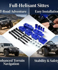2 Inch ATV Lift Kit For 450 660 700 With Blue Aluminum And Steel Construction for enhanced off-road adventure and easy installation.